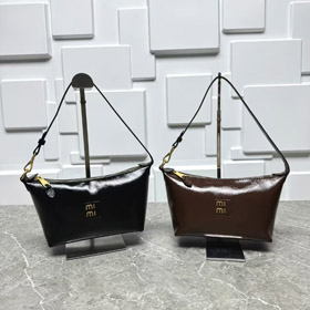 Miu Miu nouveau sac à main plissé en cuir ciré-5808  