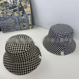 Dior nouveau houndstooth seau chapeau-5861  