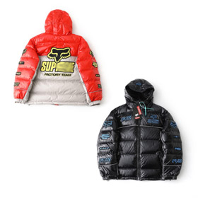 Suprême x Fox Racing brillant à capuchon Casual Down Jacket-5919  