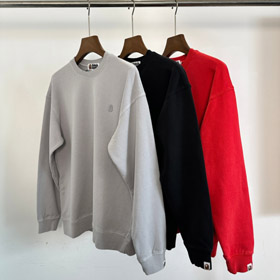 Bape logo brodé lavé et détresse crewneck sweatshirt-5921  