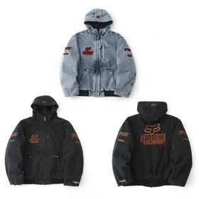Supreme x Fox Racing collaborer veste en denim à capuchon-5924  