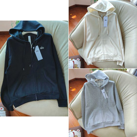 Alo sweatshirt à capuche zip-up athlétique et décontracté-5945  