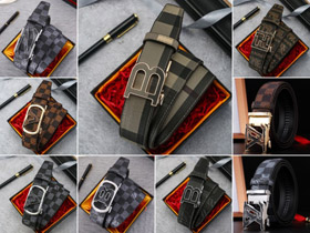 Burberry Louis Vuitton LV boucle automatique ceinture en cuir véritable-5995  