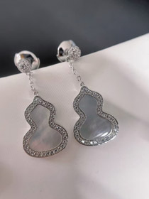 Qeelin Boucles d'oreilles de gourde carnélienne mère de perle blanche-3674  