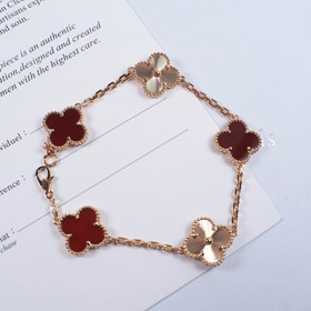 Van Cleef & Arpels rouge agate laser fleur bracelet-3690  