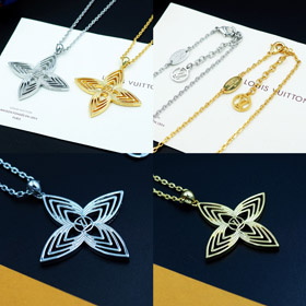 Louis Vuitton LV creux fleur et lettre épic fleur collier-3805  
