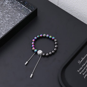 Louis Vuitton LV métal perles gravées lettres et fleurs perles colorées bracelet-4047